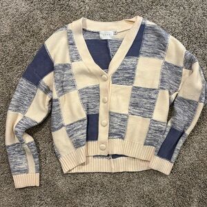 NWOT LUSH checkered cardigan